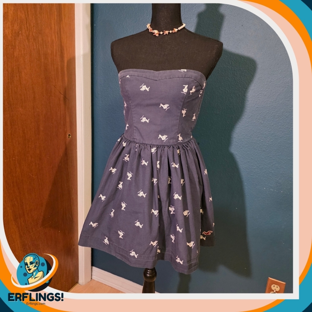 Hollister Navy Strapless Skater Dress for Kids